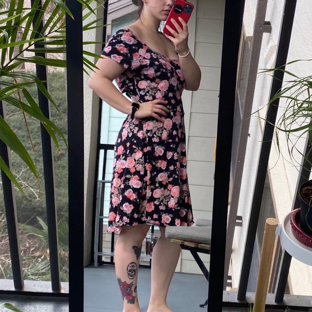 Open Back Floral A-Line Summer Dress